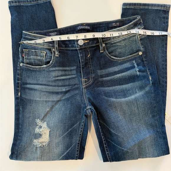 Vigoss Denim - VIGOSS WOMENS SKINNY JEANS - THOMPSON TOMBOY CLASSIC FIT DISTRESSED SIZE 28